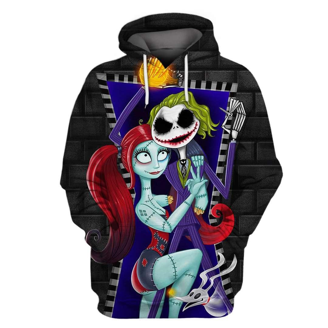 Joker Jack Skellington 3D All Over Print Hoodie, Zip Hoodie