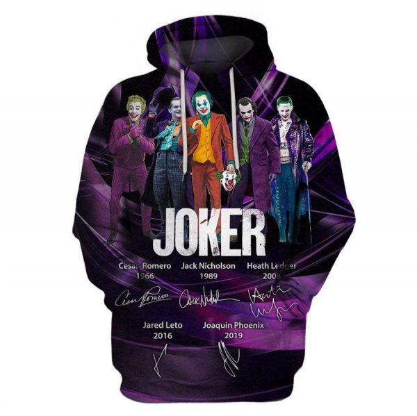 Joker Legends Character Signature 3D All Over Print Hoodie, Zip Hoodie