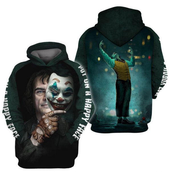 Joker Put On A Happy Face Legend 3D All Over Print Hoodie, Zip Hoodie