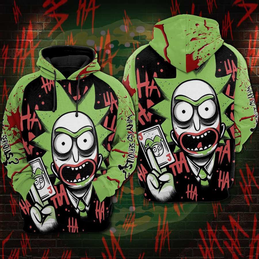 Joker R&M Mashup 3D All Over Print Hoodie, Zip Hoodie