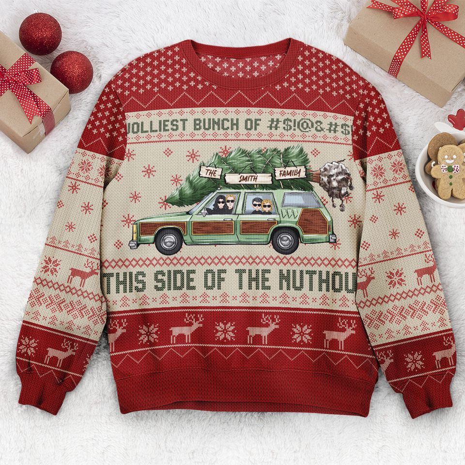 Jolliest Bunch Of Assholes - Personalized Ugly Sweater