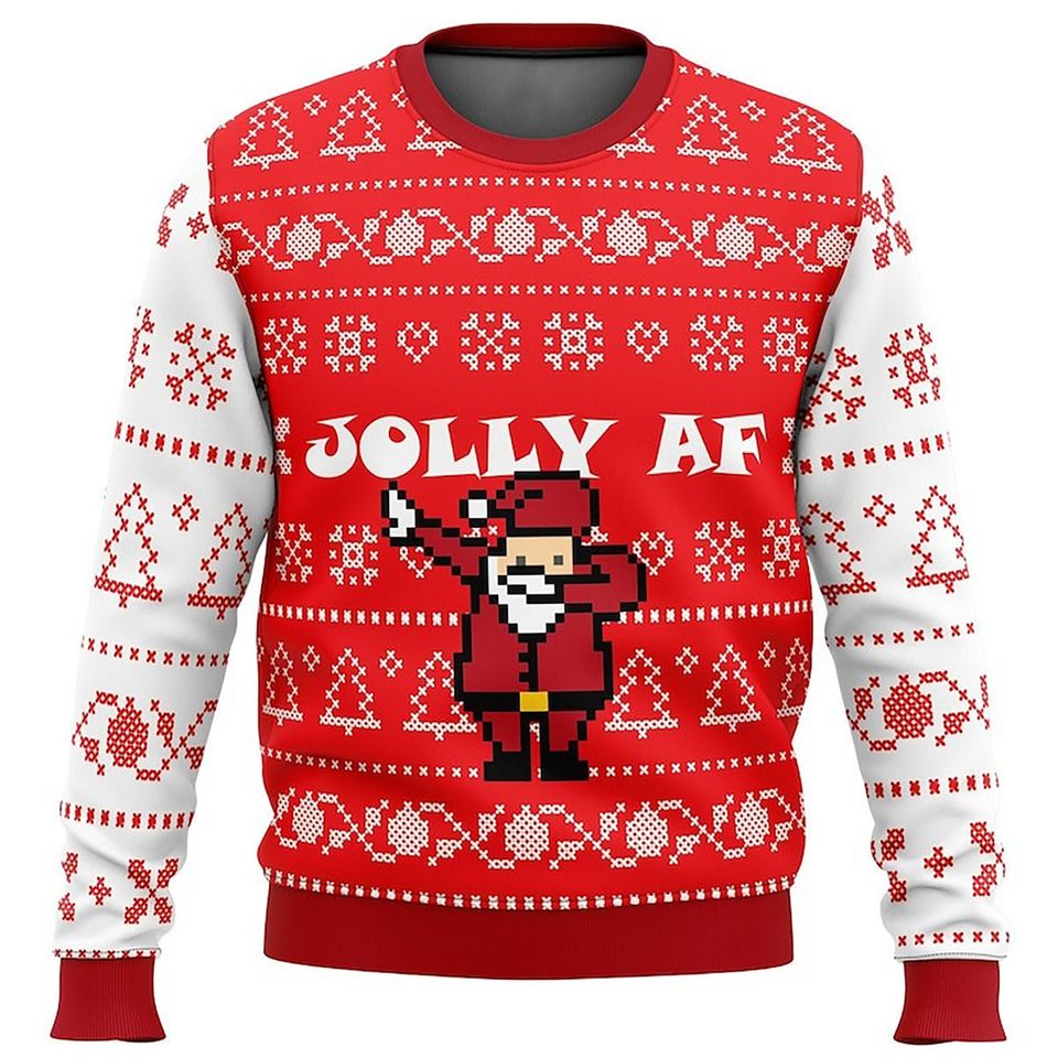 Jolly AF Ugly Christmas Sweater, Ugly Christmas Sweater