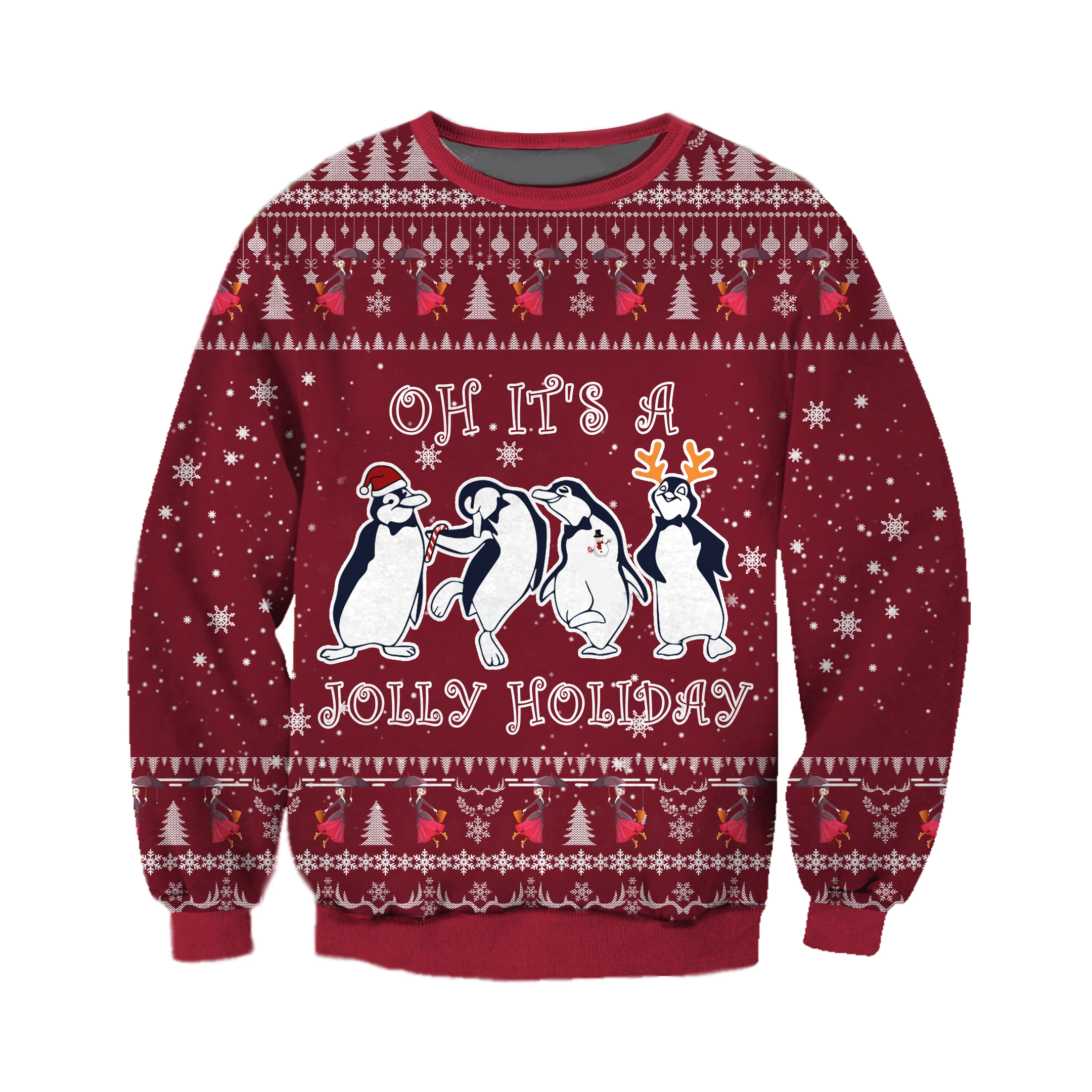 Jolly Holiday Knitting Pattern 3D Print Ugly Christmas Sweater Adult 3D Funny Matching for family