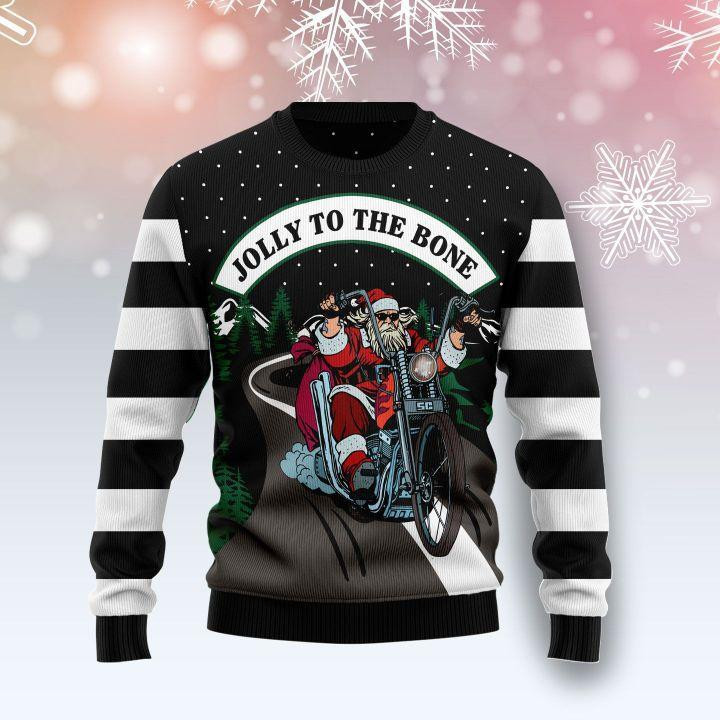Jolly To The Bone Ugly Christmas Sweater Adult 3D Funny Matching for family