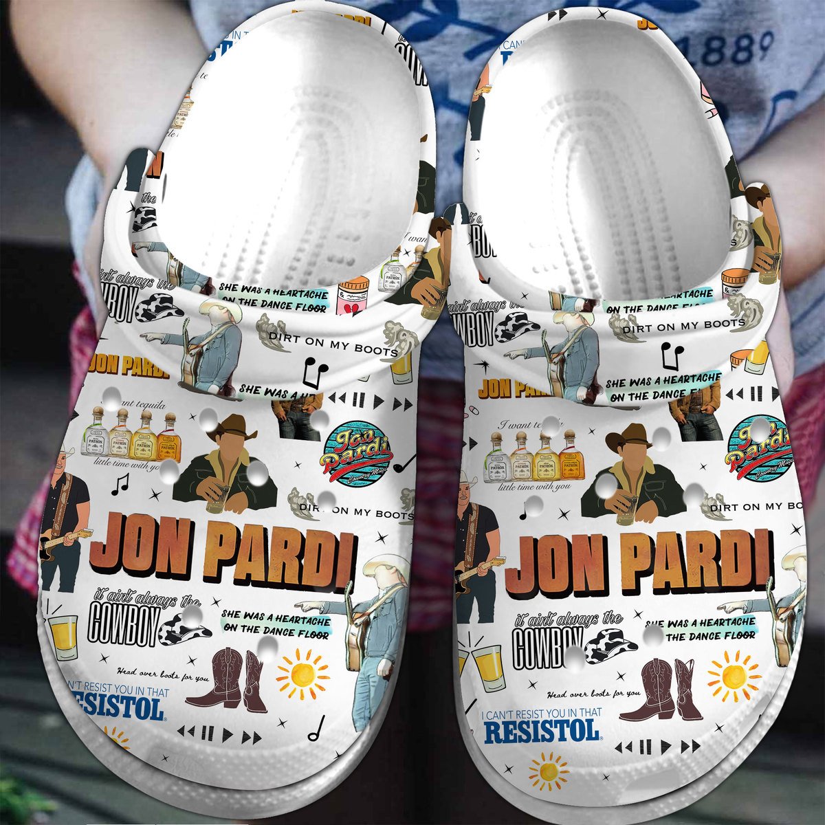 Jon Pardi Music Crocs Crocband Clogs Shoes Comfortable For Men Women and Kids