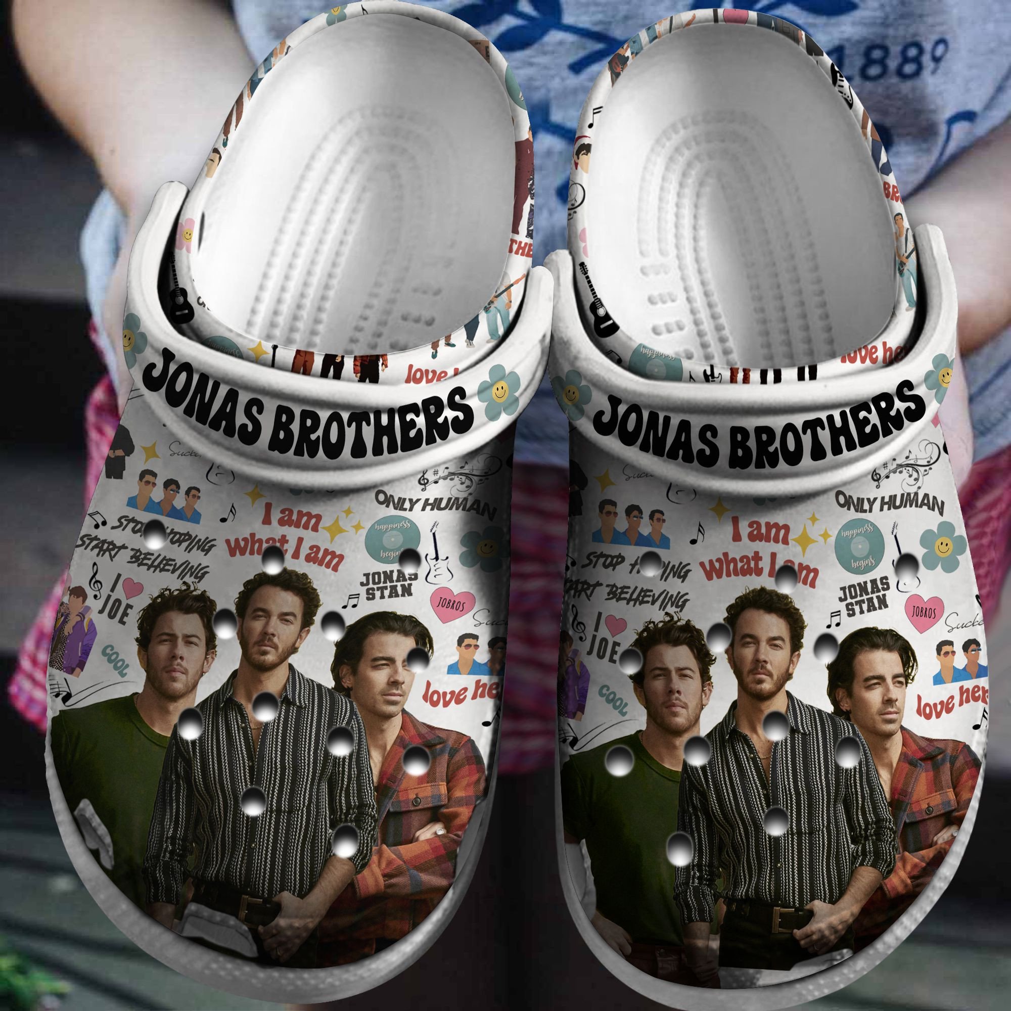 Jonas Brothers Band Music Crocs Crocband Clogs Shoes Comfortable For Men Women and Kids