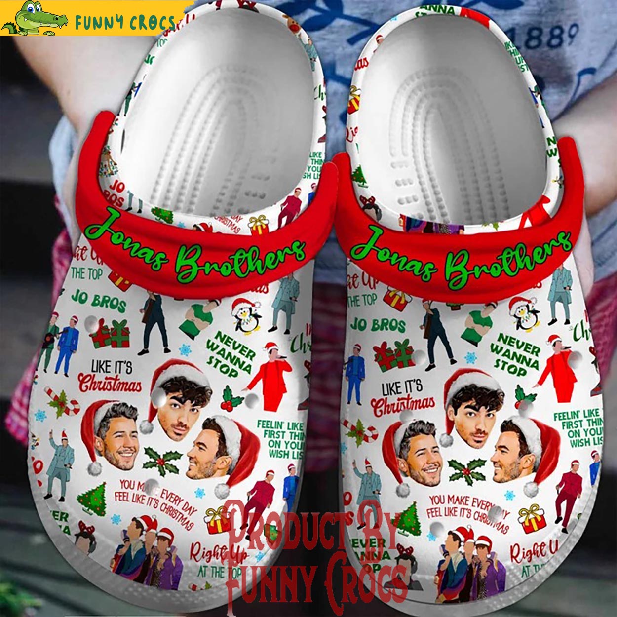 Jonas Brothers Music Christmas Crocs Crocband Clogs Shoes Comfortable For Men Women and Kids