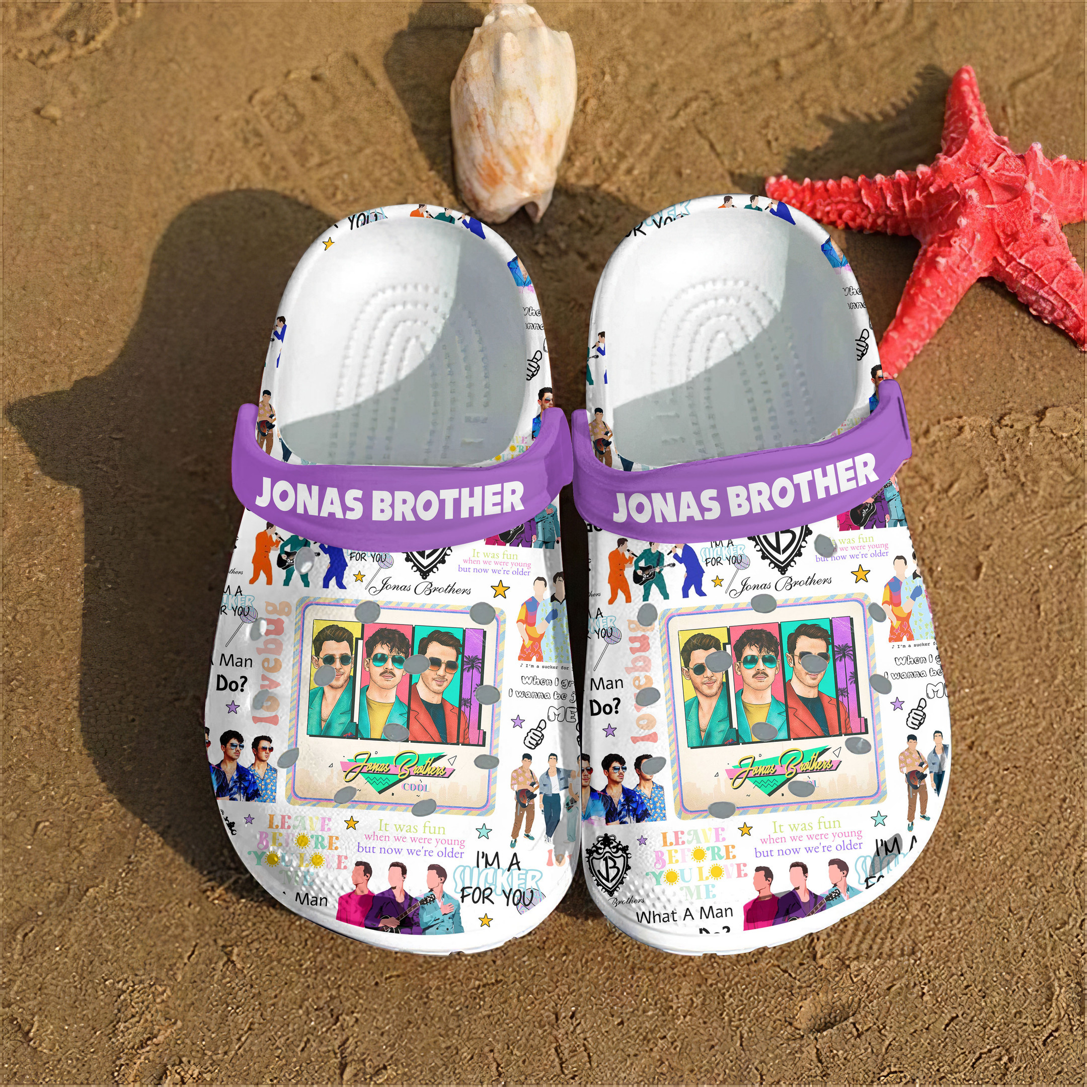 Jonas Brothers Music Crocs Crocband Clogs Shoes Comfortable For Men Women and Kids - Image 2