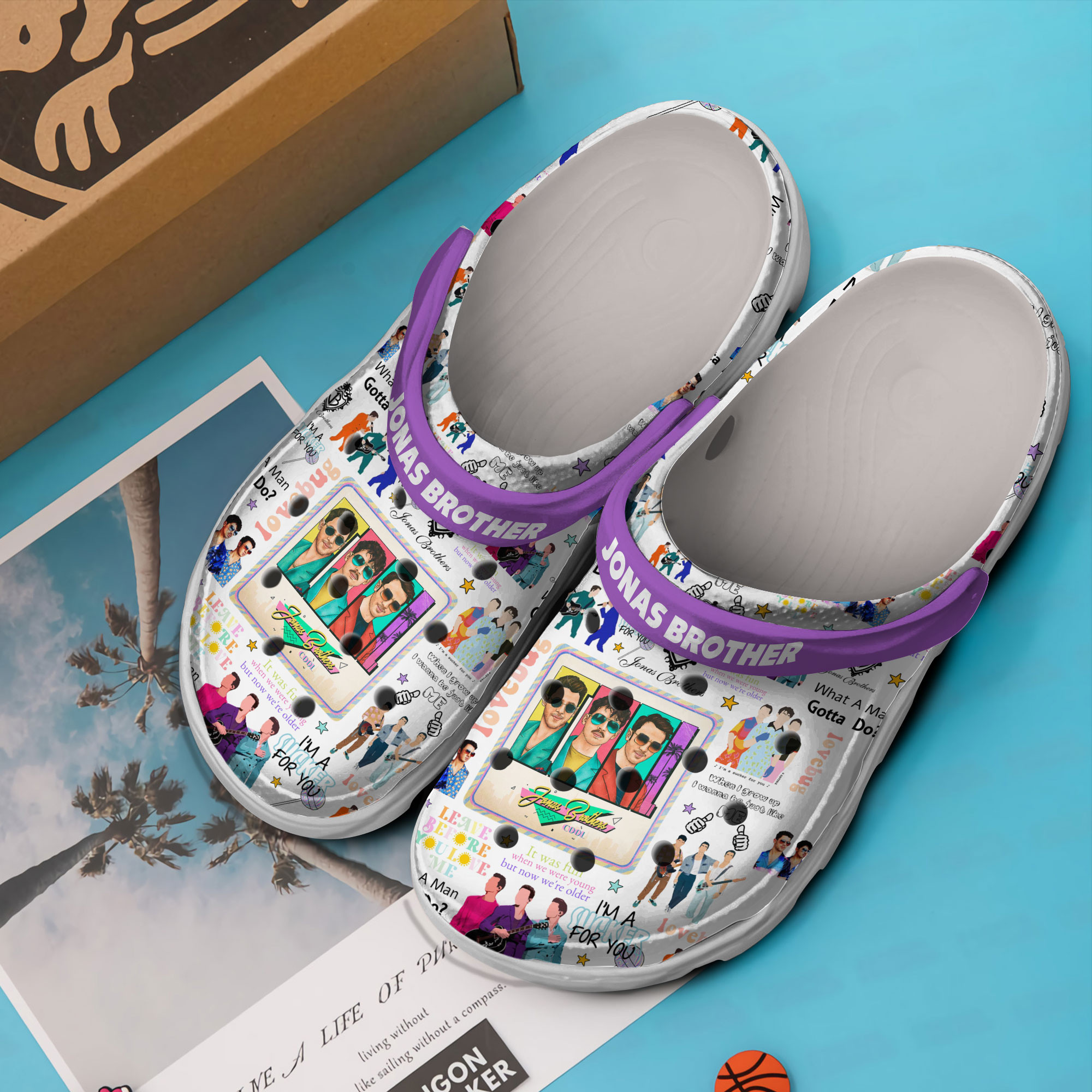 Jonas Brothers Music Crocs Crocband Clogs Shoes Comfortable For Men Women and Kids - Image 3