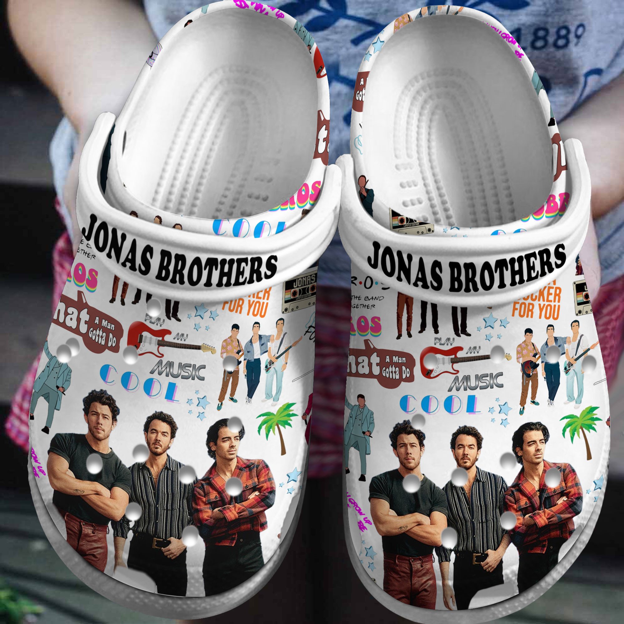 Jonas Brothers Music Crocs Crocband Clogs Shoes Comfortable For Men Women and Kids