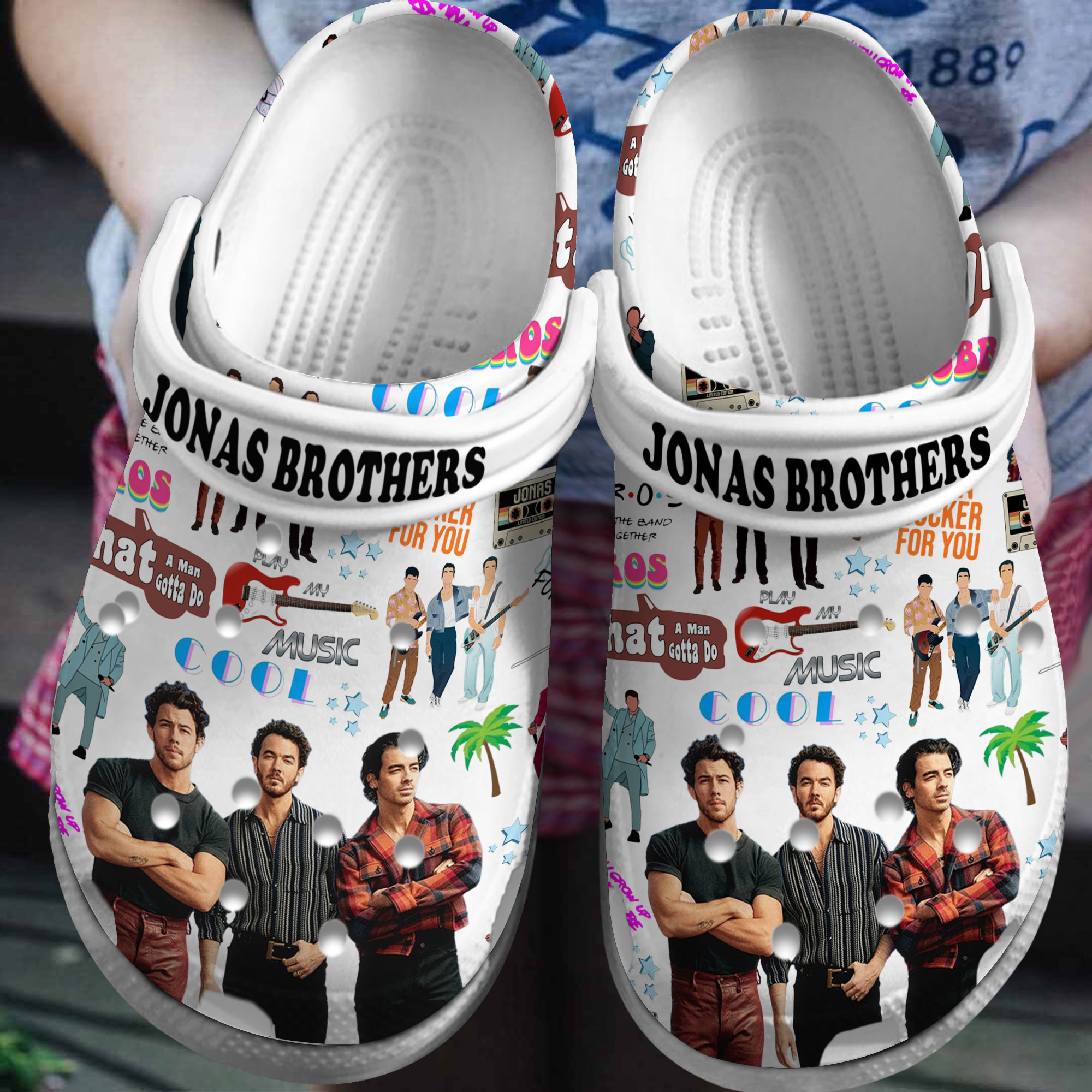 Jonas Brothers Music Crocs Crocband Clogs Shoes Comfortable For Men Women and Kids
