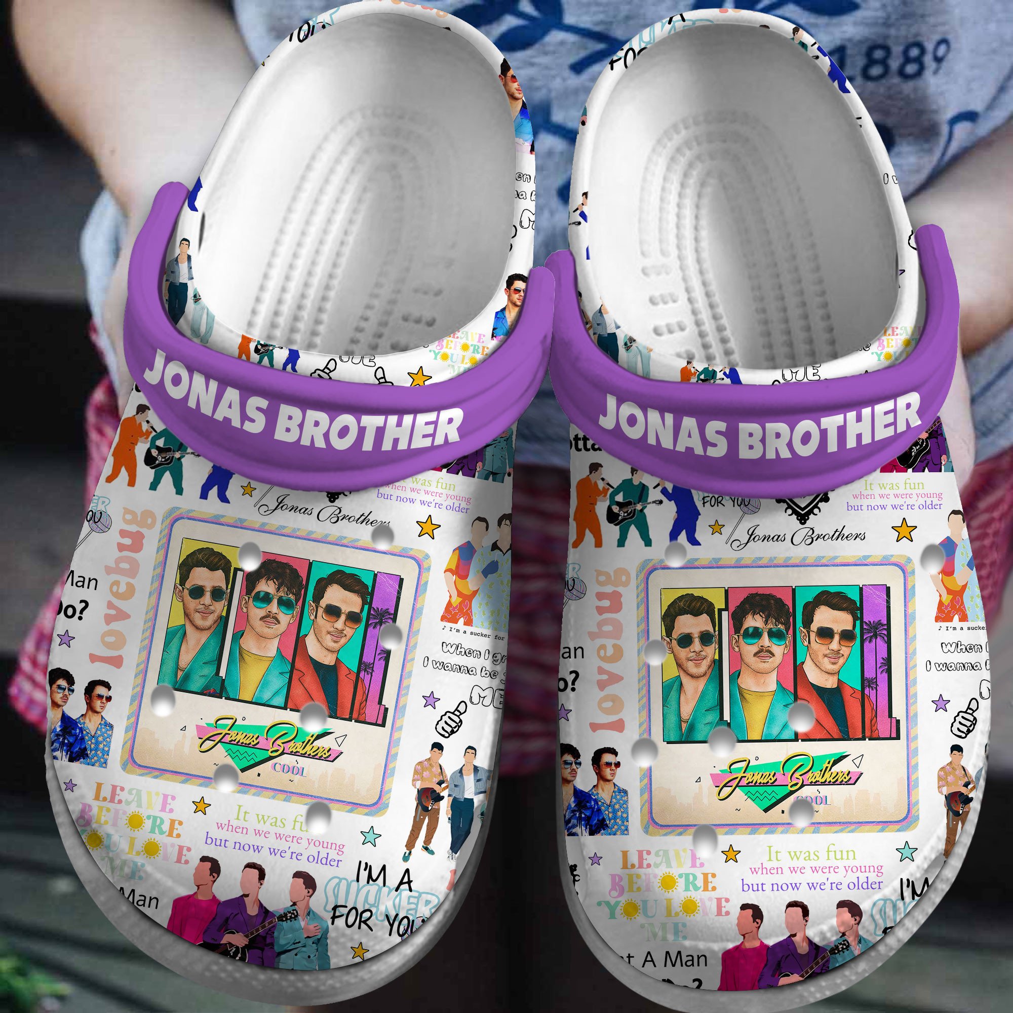 Jonas Brothers Music Crocs Crocband Clogs Shoes Comfortable For Men Women and Kids