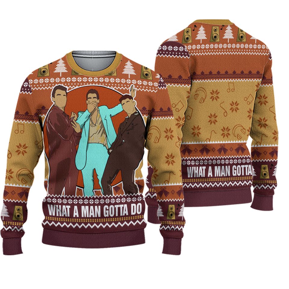 Jonas Brothers What A Man Gotta Do Ugly Xmas Sweater