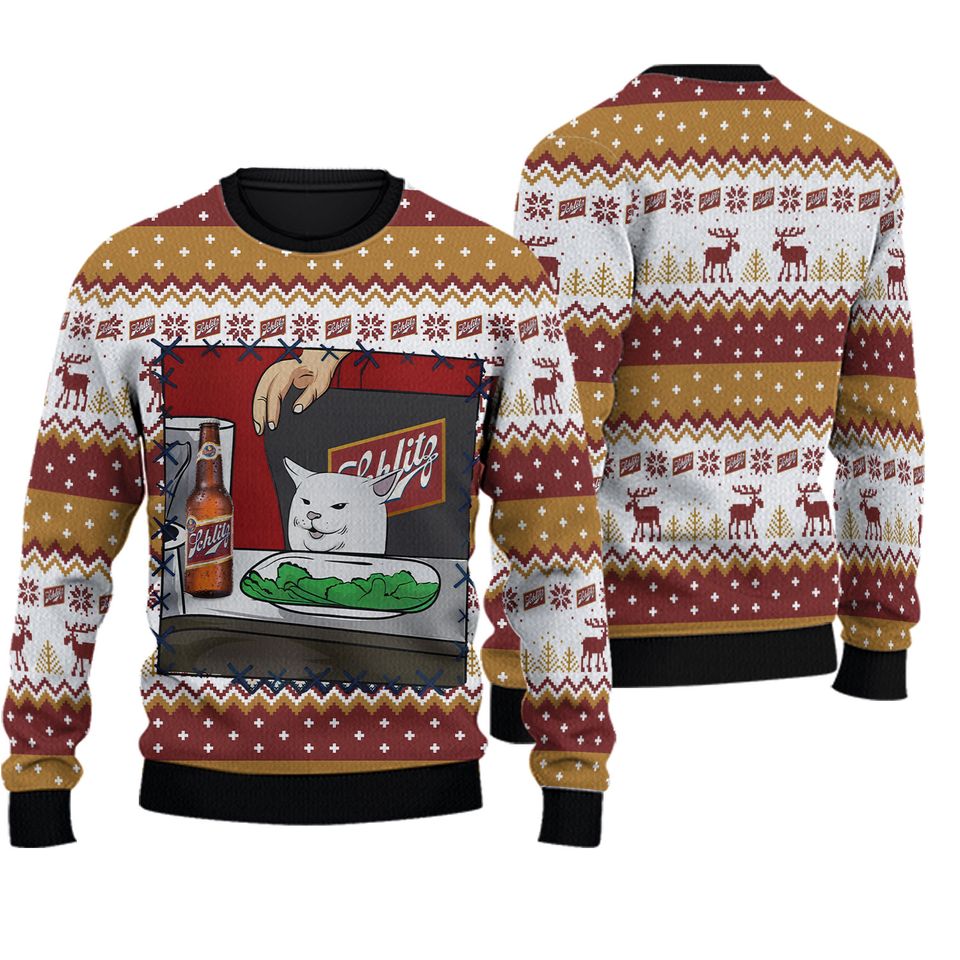 Joseph Schlitz Cat Meme Ugly Christmas Sweater