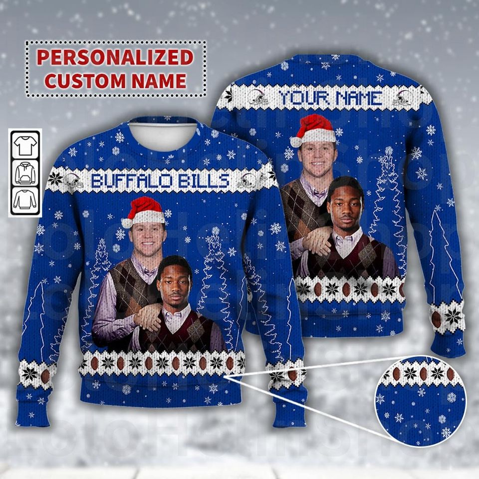 Josh Allen Stefon Diggs Buffalo Football Ugly Christmas Sweater