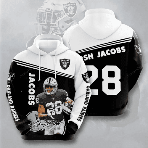 Josh Jacobs Oakland Raiders 3D All Over Print Hoodie, Zip Hoodie
