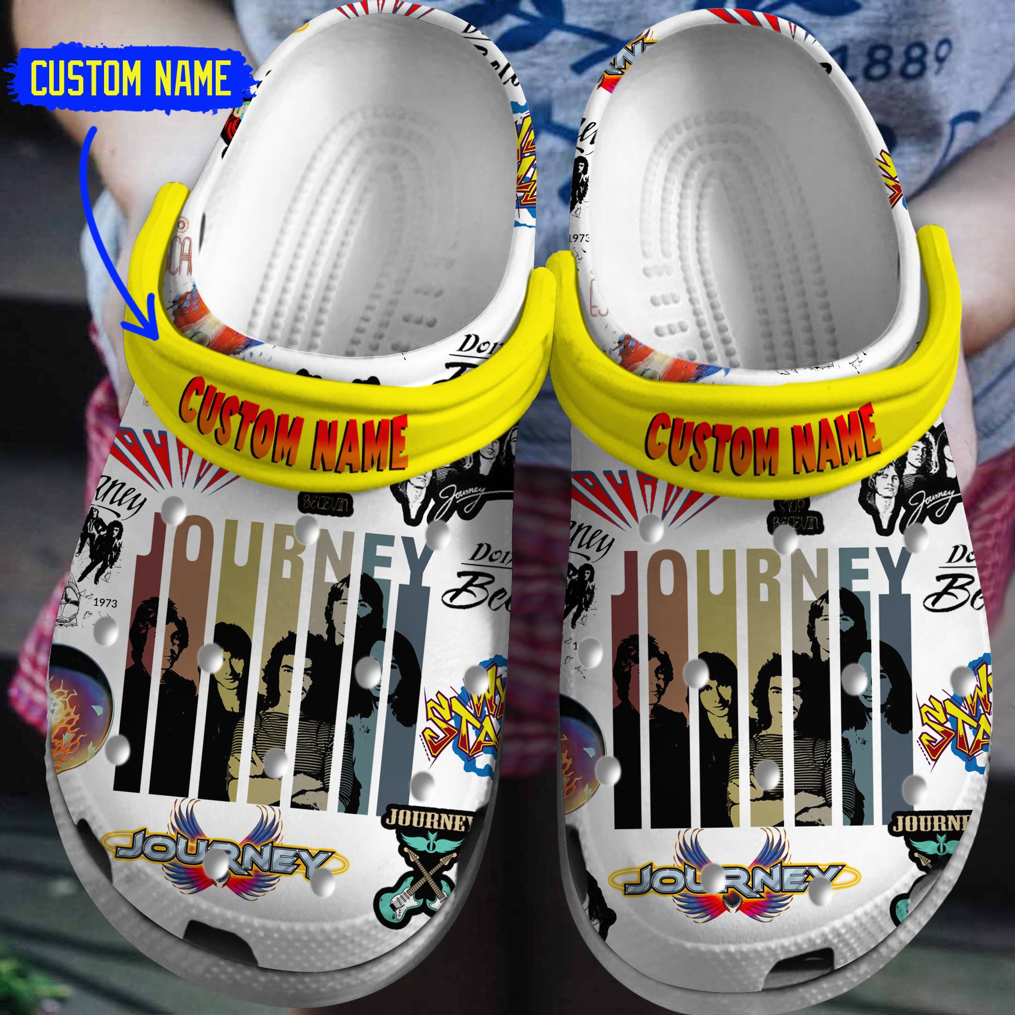 Journey Rock Band Music Crocs Crocband Clogs Shoes Comfortable For Men Women and Kids