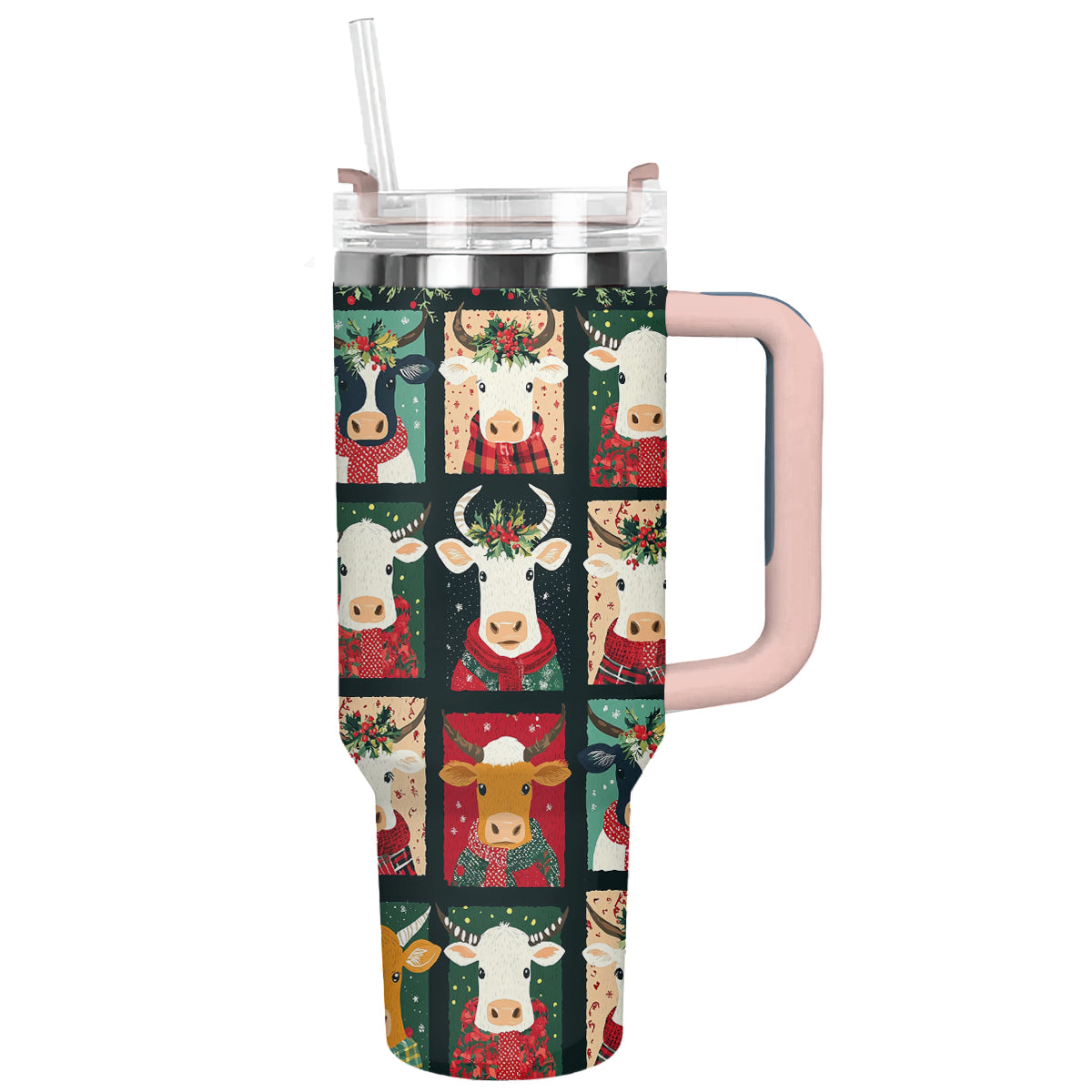 Joyful Christmas Cow Custom Stanley Cup 40 oz 30 oz Tumbler With HandleTVC2301498