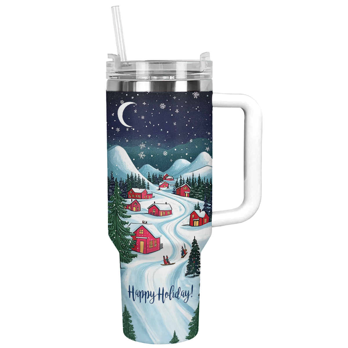 Joyful Holiday Village Christmas Custom Stanley Cup 40 oz 30 oz Tumbler With HandleTVC2301495