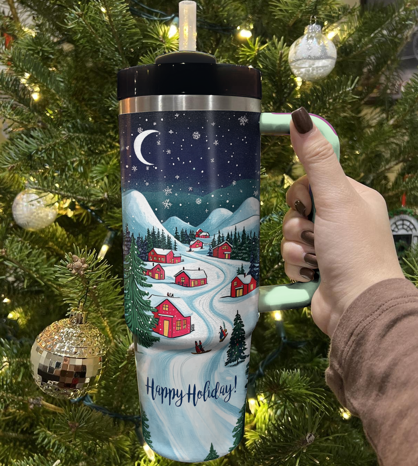 Joyful Holiday Village Christmas Custom Stanley Cup 40 oz 30 oz Tumbler With HandleTVC2301495 - Image 3