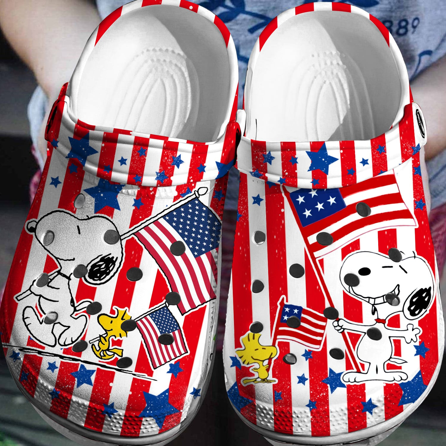 July 4th Snoopy Crocs 3D Clog Shoes