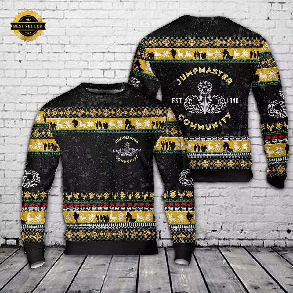 Jumpmaster Community Christmas Sweater - Paratrooper Holiday