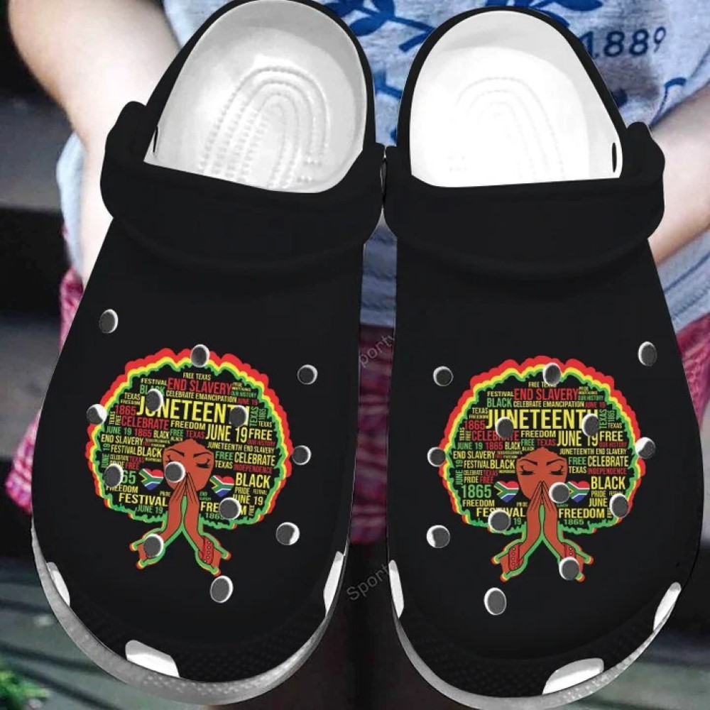 Juneteenth Black Girl Crocs Crocband Clogs Shoes Comfortable For Men Women and Kids