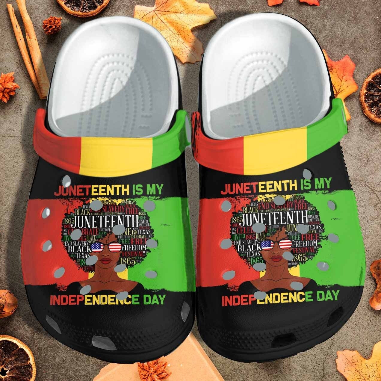 Juneteenth Is My Independence Day Shoes - Black Women Beach clogs Gift For Friends