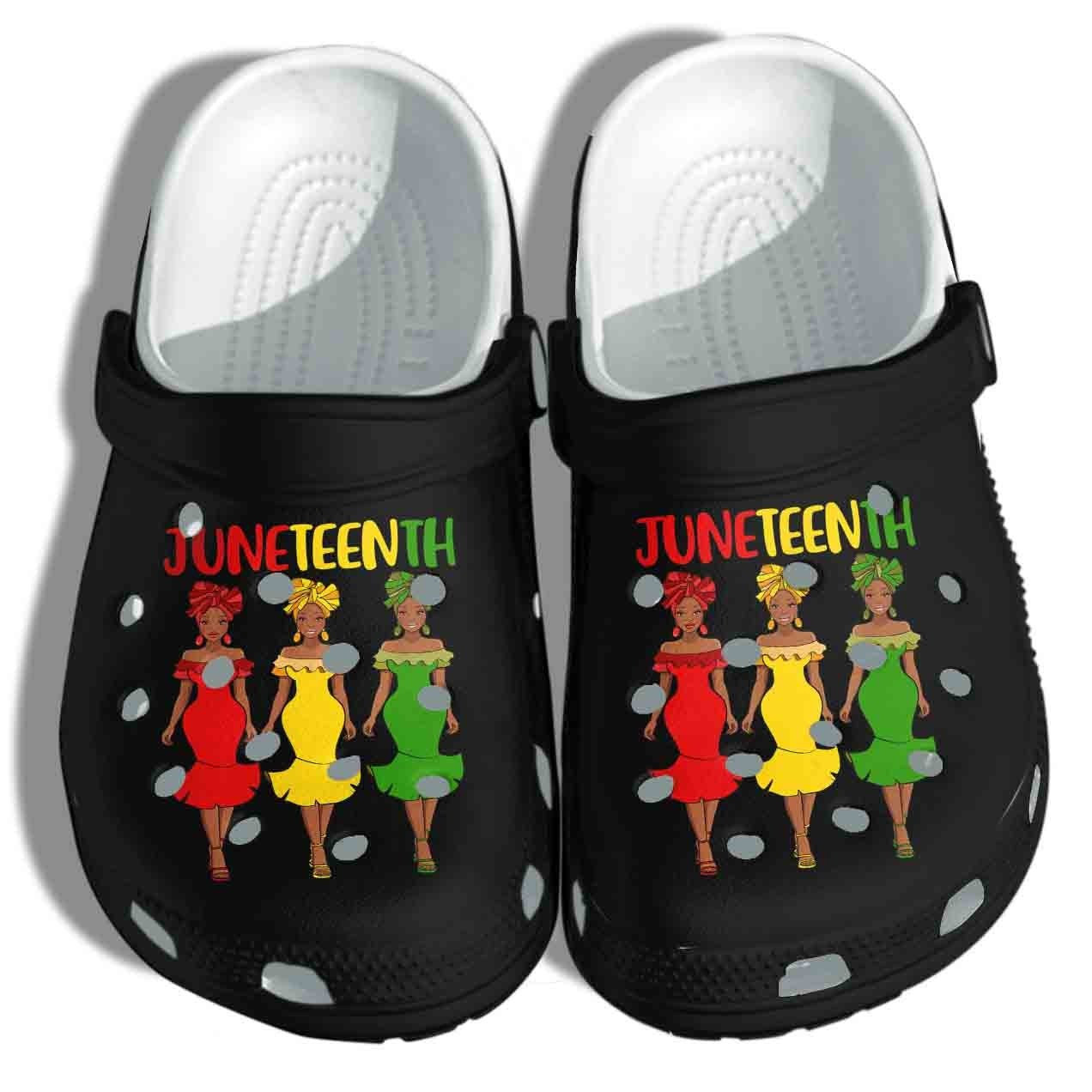 Juneteenth Melanin Custom Shoes Clogs - Black Women Beach Shoes Clogs