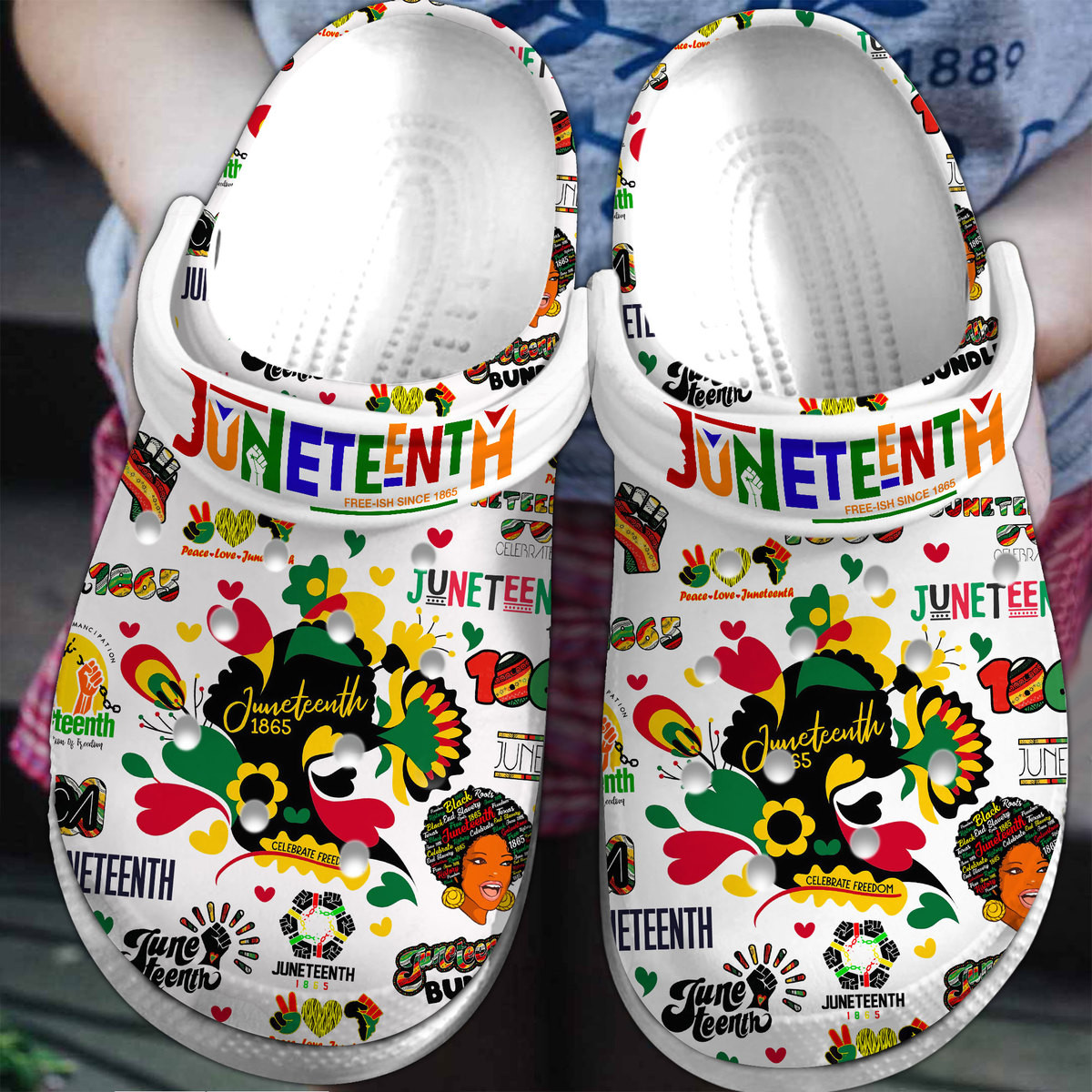 Juneteenth National Independence Day Crocs Crocband Clogs Shoes Comfortable For Men Women and Kids