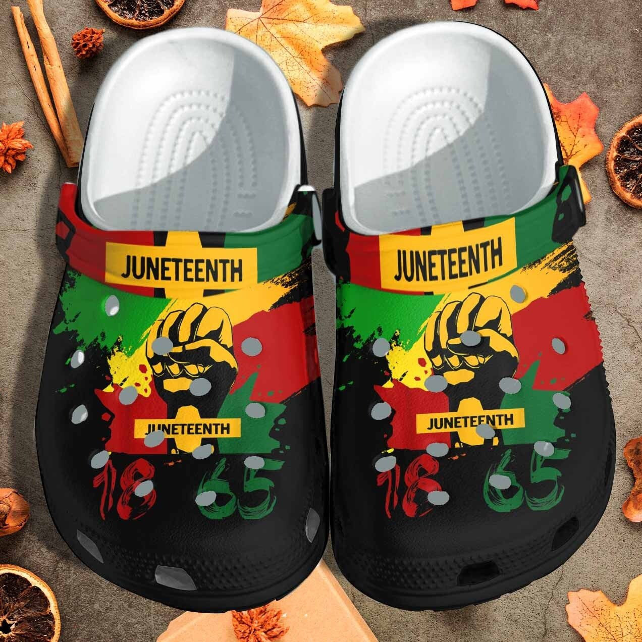 Juneteenth Right Hand Africa Shoes - 1865 Junteenth Black Girl Shoes Clogs Gift