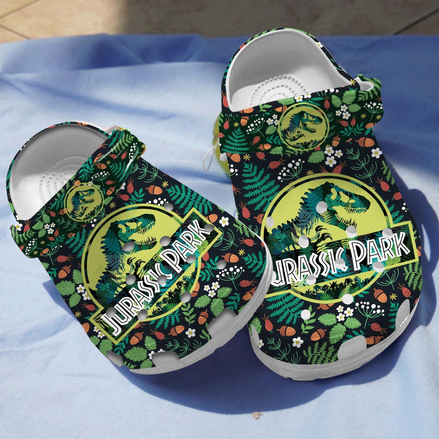 Jurassic Park Movie Crocs Crocband Clogs Shoes Comfortable For Men Women and Kids