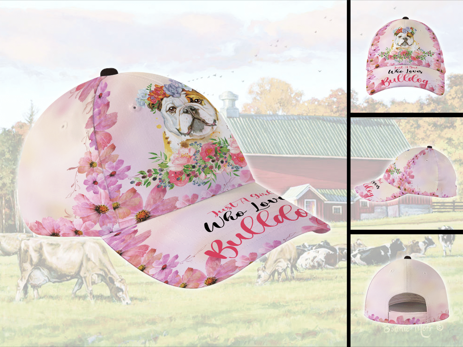 Just A Girl Who Love Bulldog Hat Classic Cap Trucker Hats Custom Hats Gifts For Men & Women