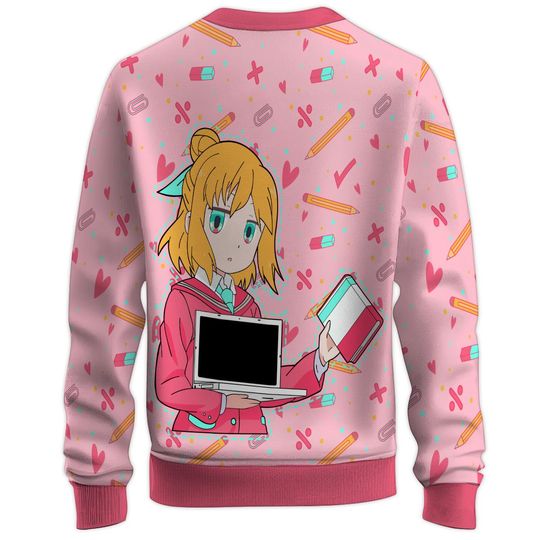 Just A Girl Who Loves Anime And Sketching Sweatshirt Crew Neck, Long Sleeve, 3D Printed Graphic - Image 10