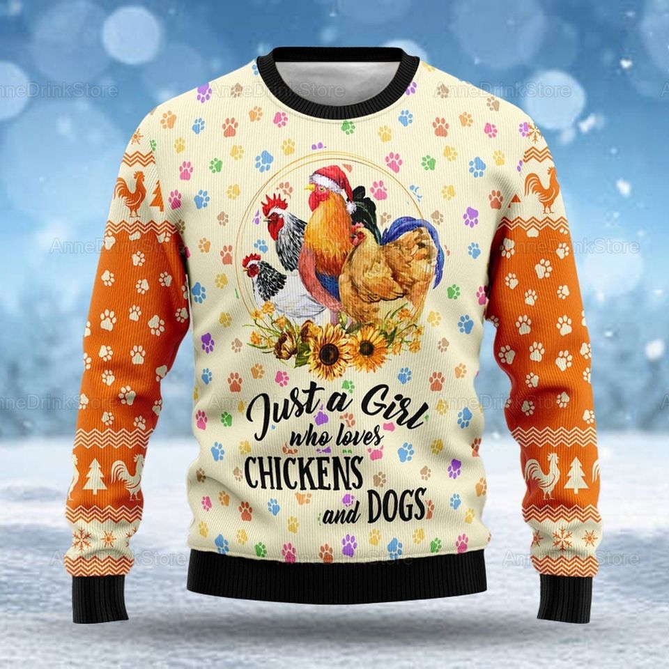 Just A Girl Who Loves Chickens Christmas Sweater