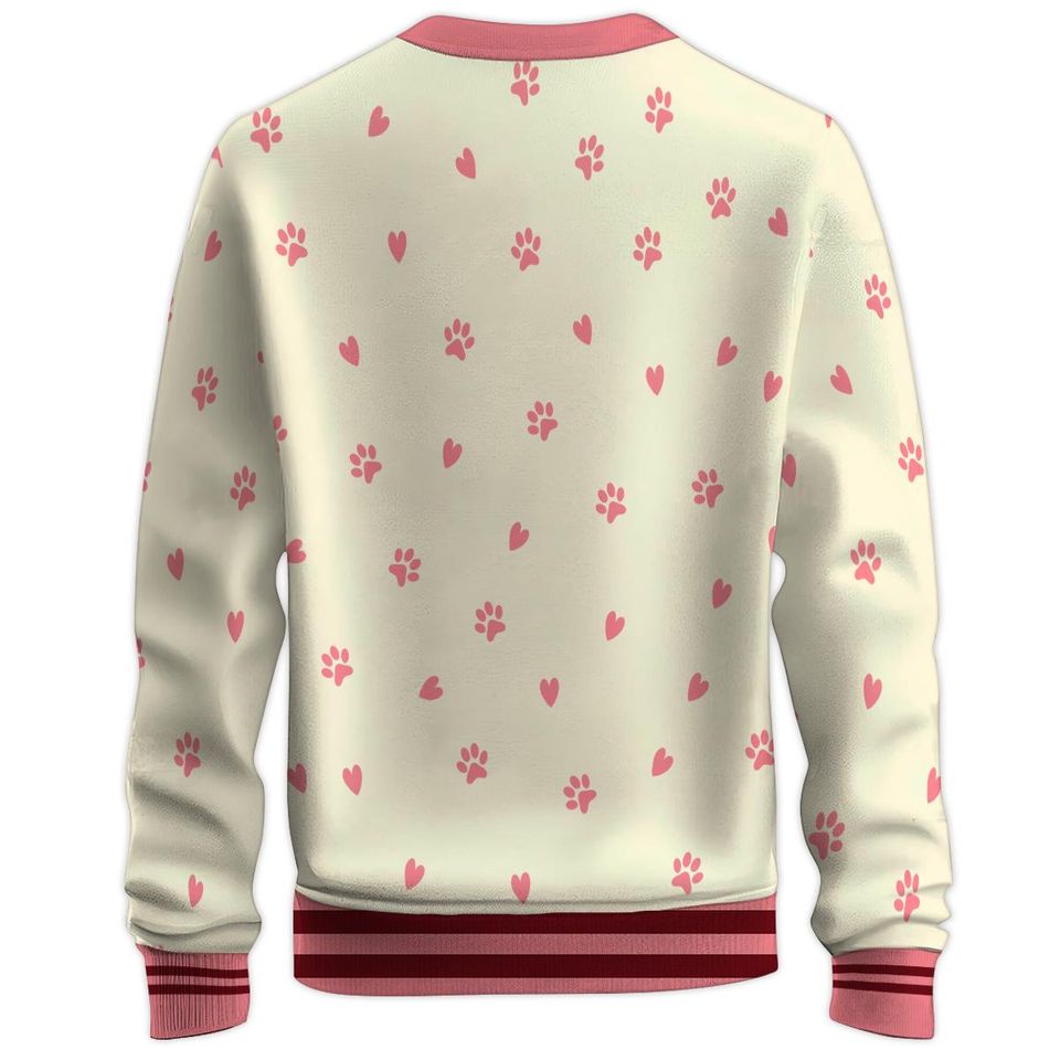 Just A Girl Who Loves Dogs Sweatshirt with Crew Neck and Long Sleeve, 3D Printed Graphic - Image 4