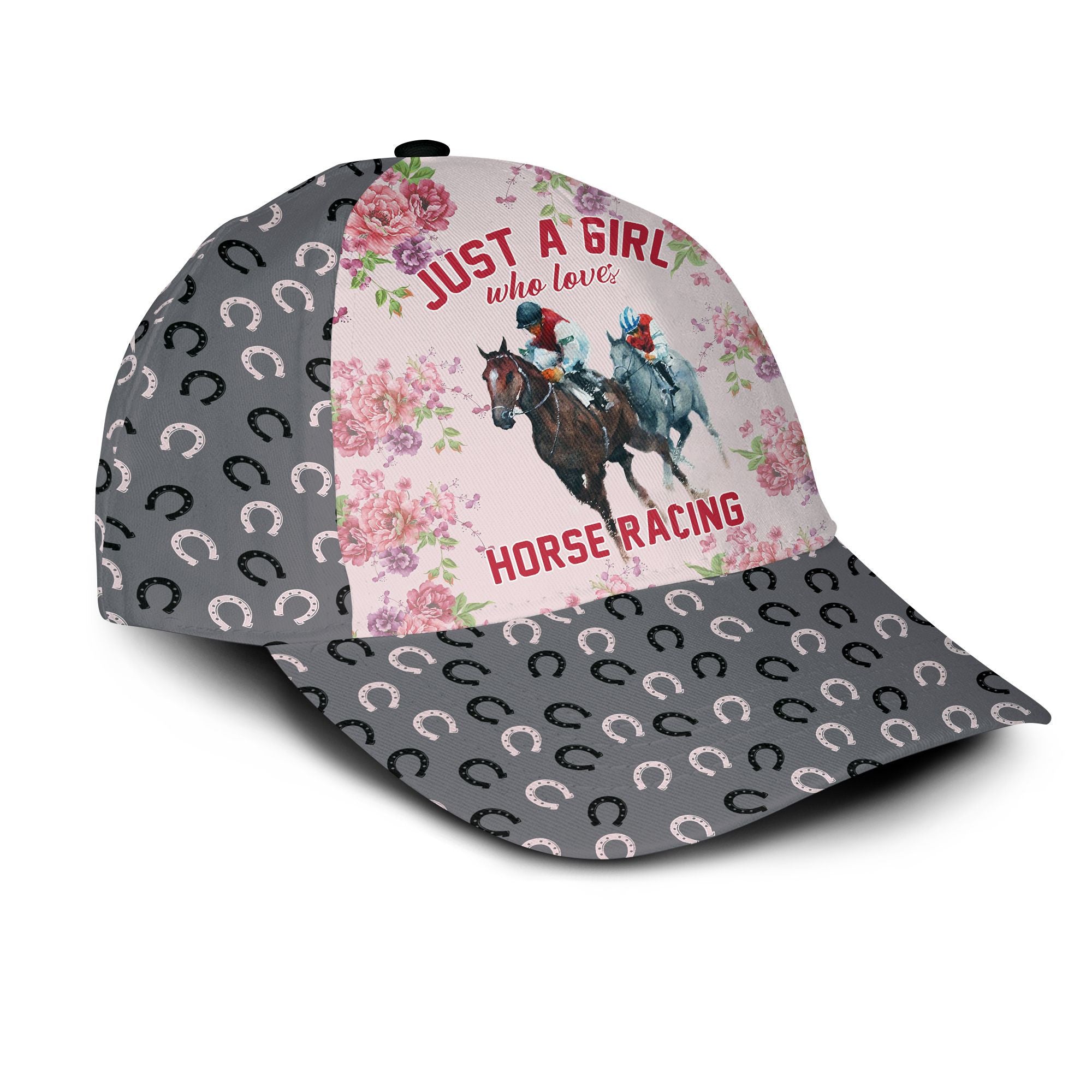 Just a Girl who loves Horse racing Hat Classic Cap Trucker Hats Custom Hats Gifts For Men & Women