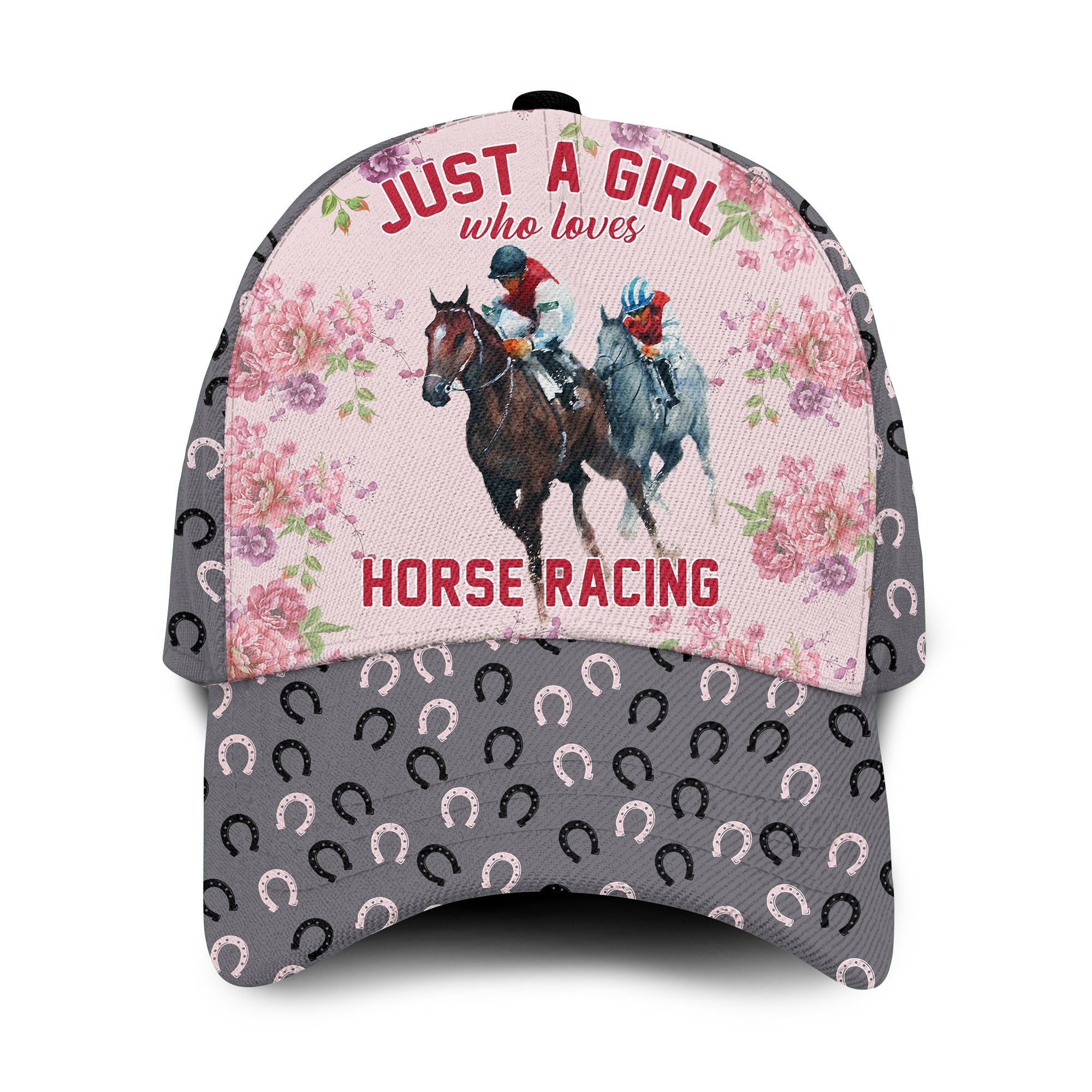 Just a Girl who loves Horse racing Hat Classic Cap Trucker Hats Custom Hats Gifts For Men & Women