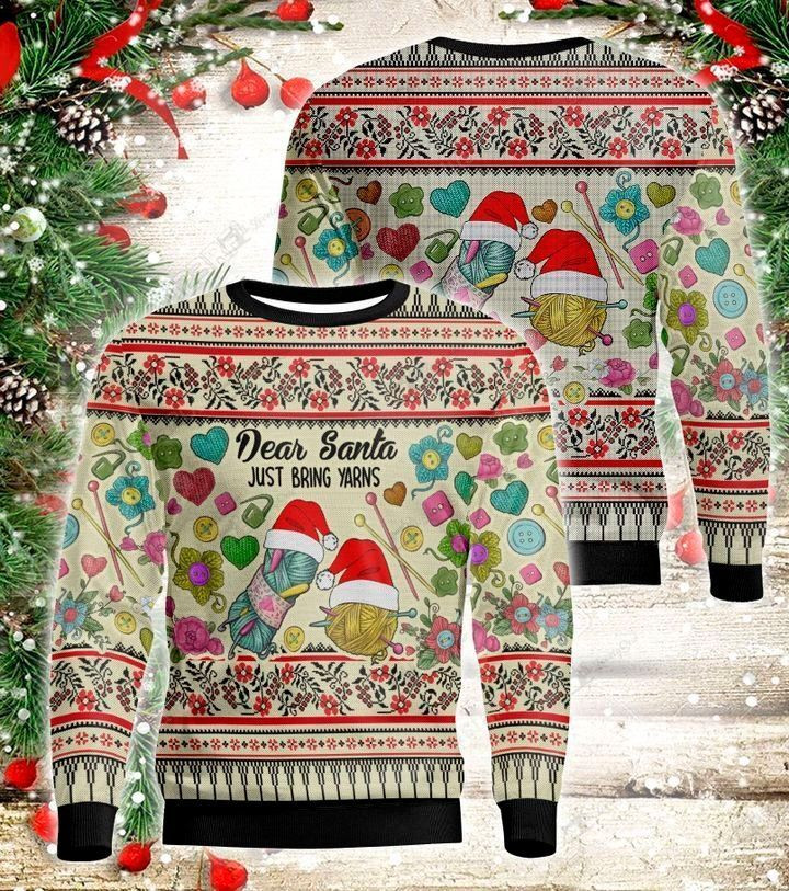 Just Bring Yarns Ugly Christmas Sweater Adult 3D Funny Matching for family