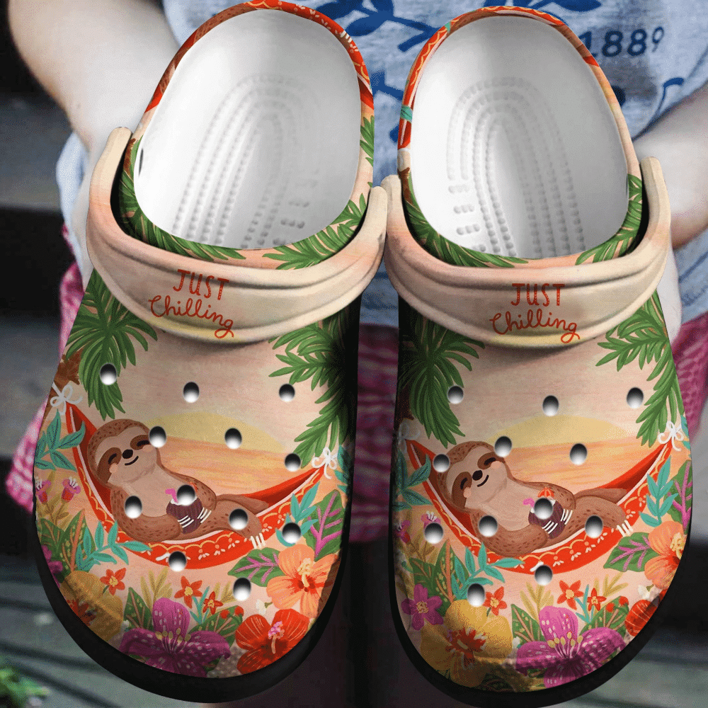 Just Chilling Sloth Summer Time Gift For Lover Rubber clog Shoes Comfy Footwear