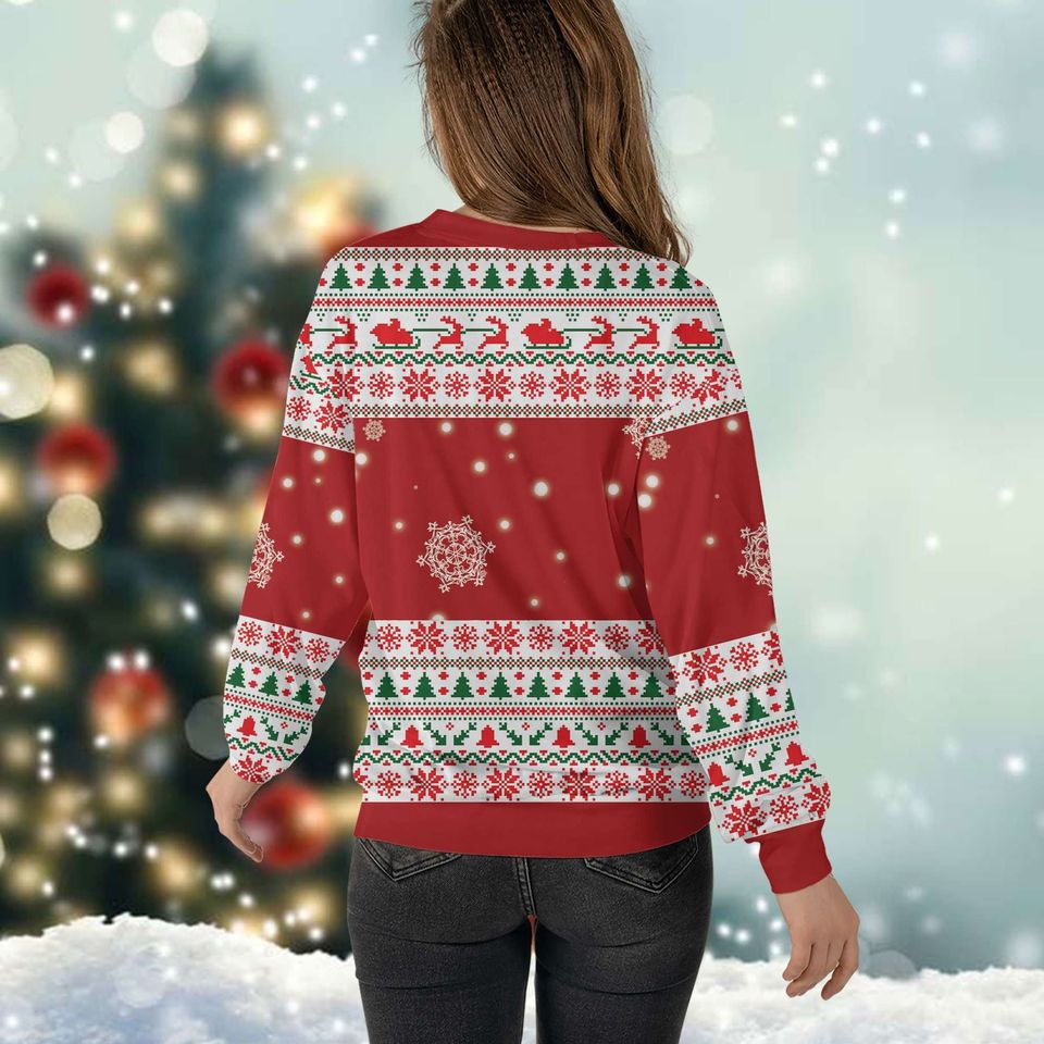 Just Here For The Cookies Christmas Ugly Sweater Gingerbread Sweatshirt - Image 4