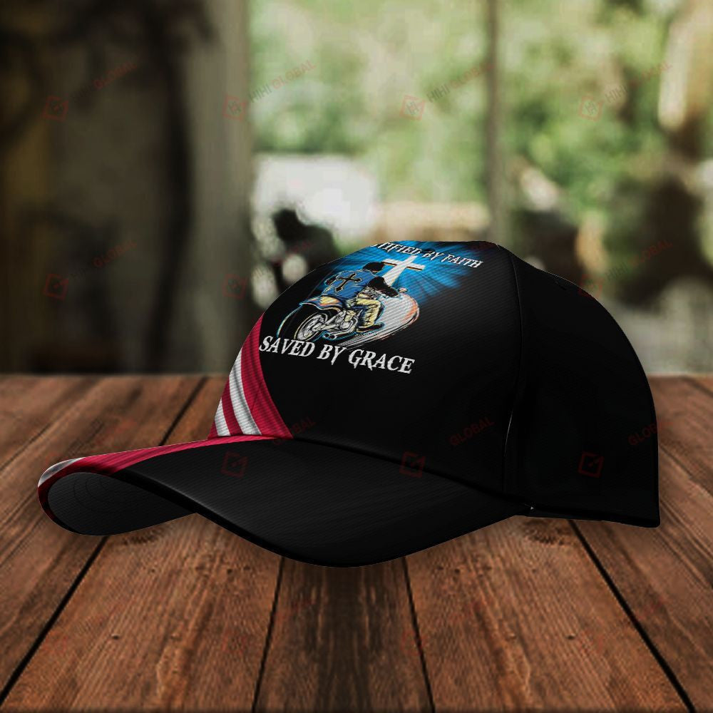 Justified by Faith Saved by Grace Christ God Classic 3d CapAll Over Printed Trucker Hats Custom Hats Gifts For Men & Women