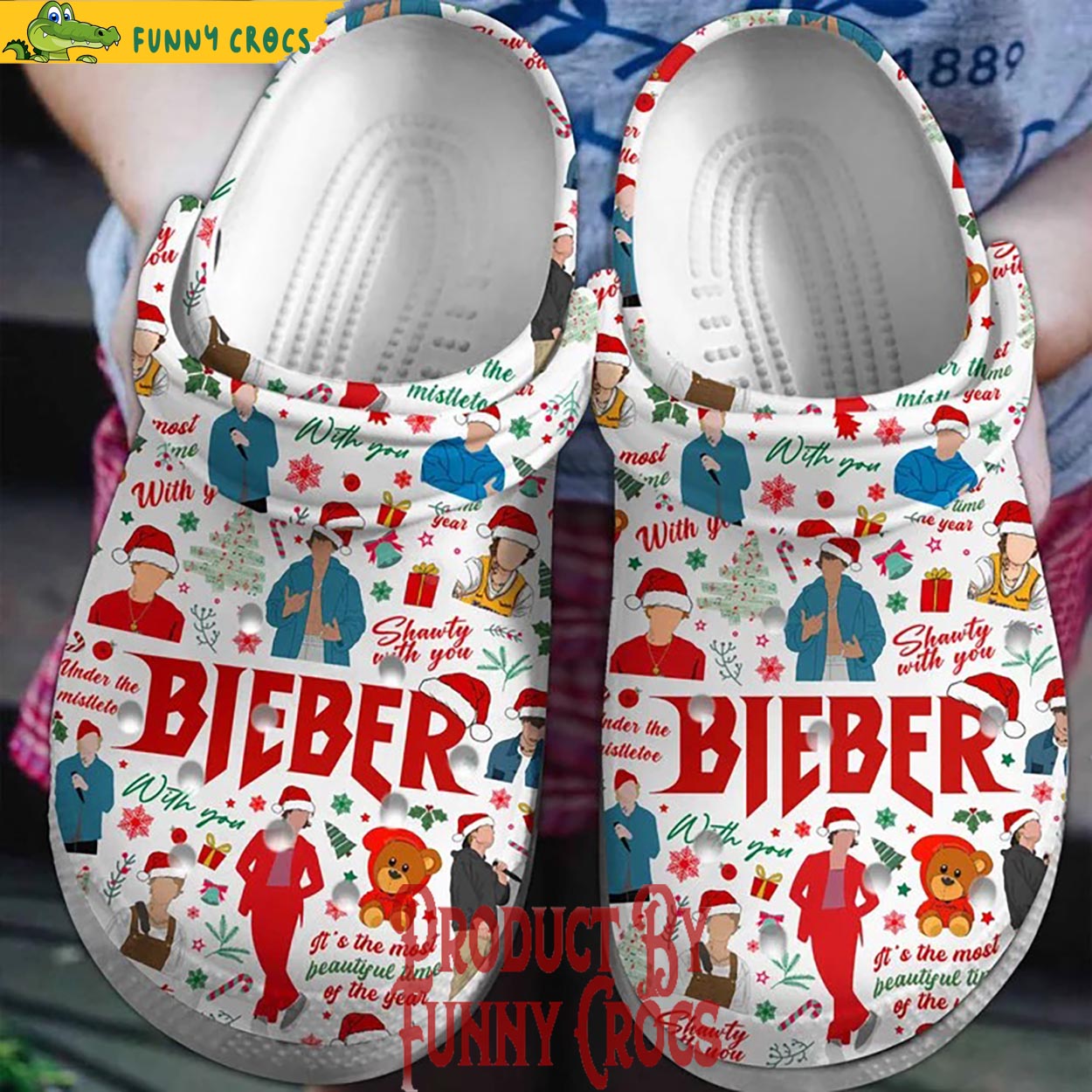 Justin Bieber Music Christmas Crocs Crocband Clogs Shoes Comfortable For Men Women and Kids