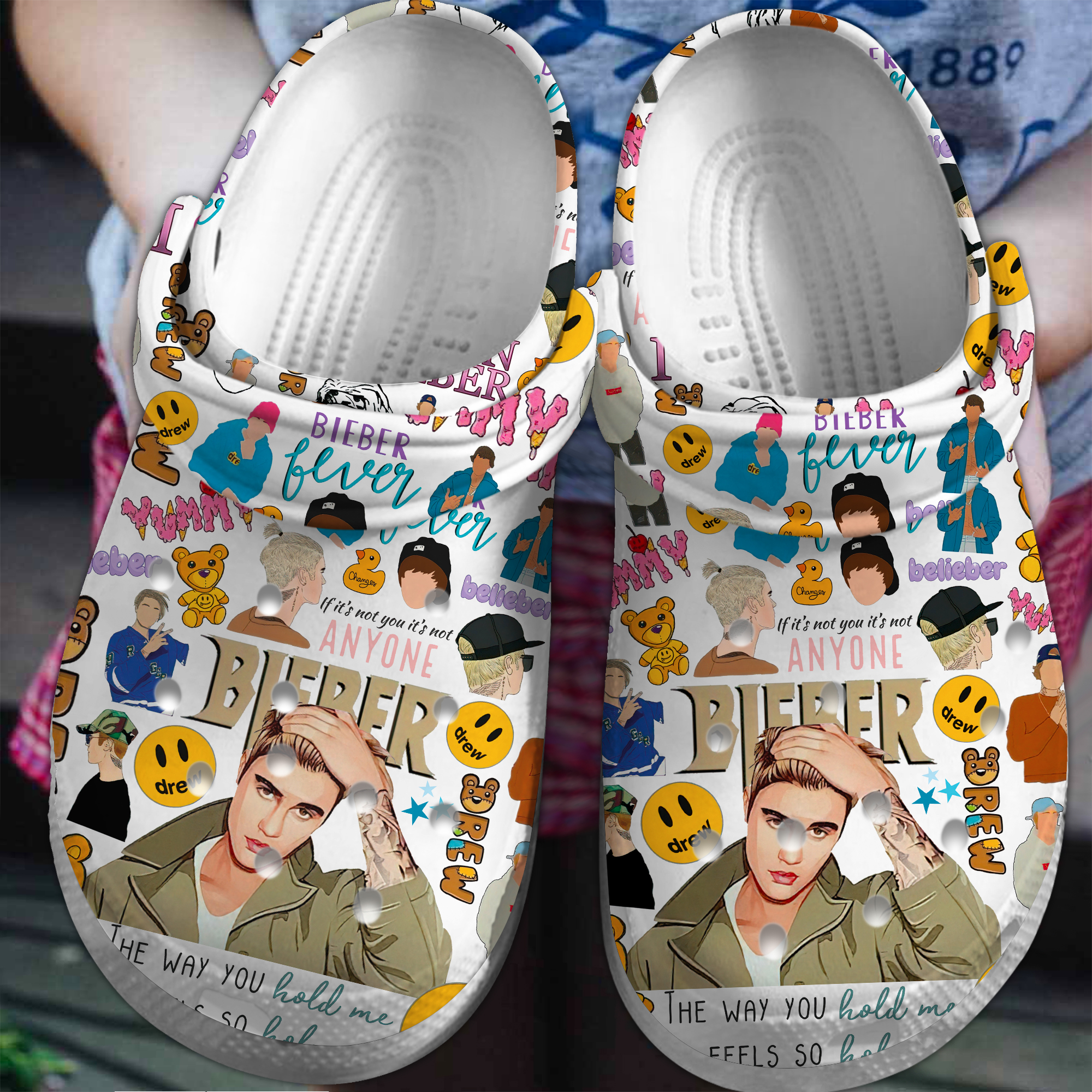 Justin Bieber Music Crocs Crocband Clogs Shoes Comfortable For Men Women and Kids
