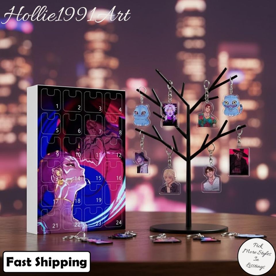 K-Pop Advent Calendar 2025, Calendar Acrylic 2D Flat K-Drama Fan Gift, Christmas Countdown, Christmas Gift
