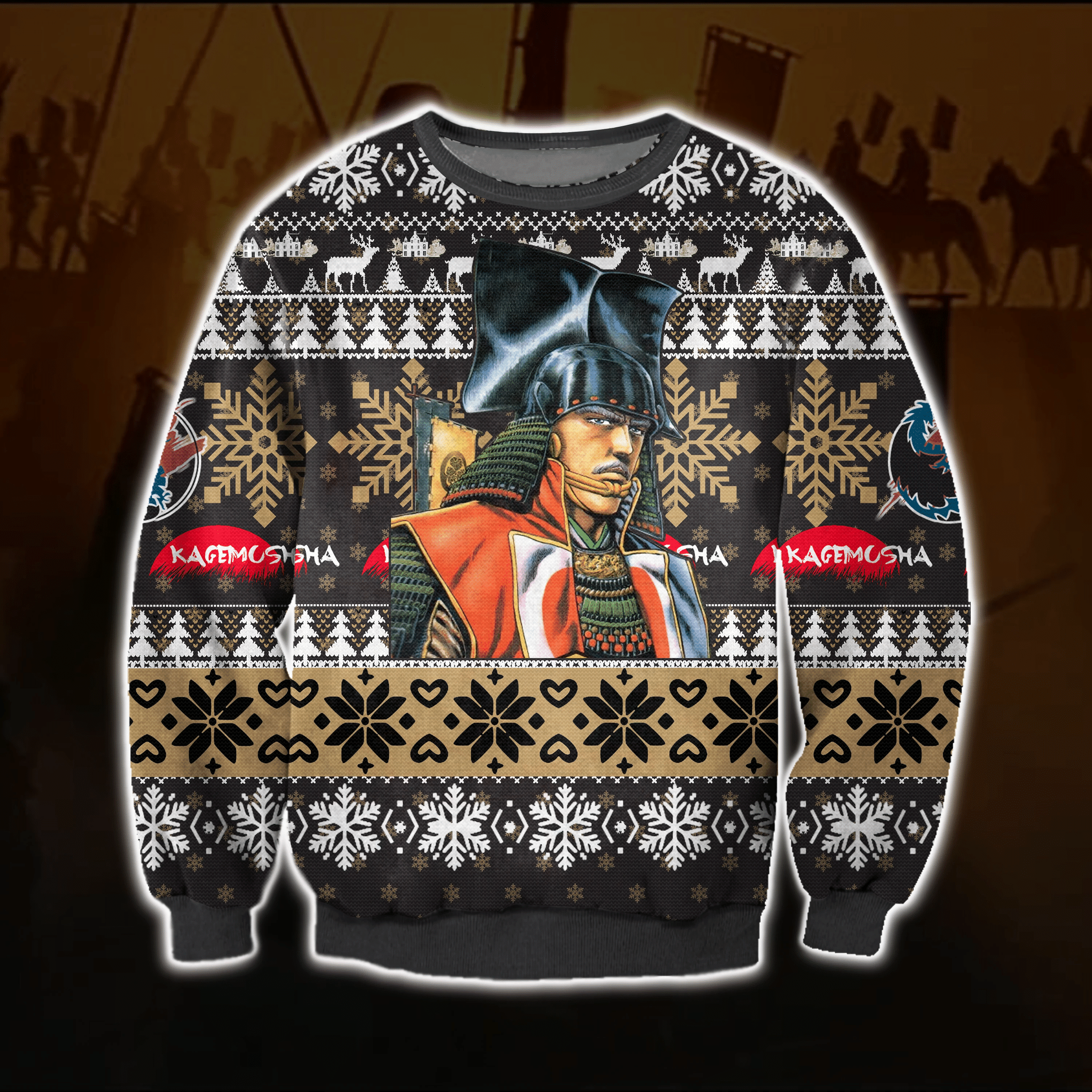 Kagemusha Ugly Christmas Sweater Adult 3D Funny Matching for family