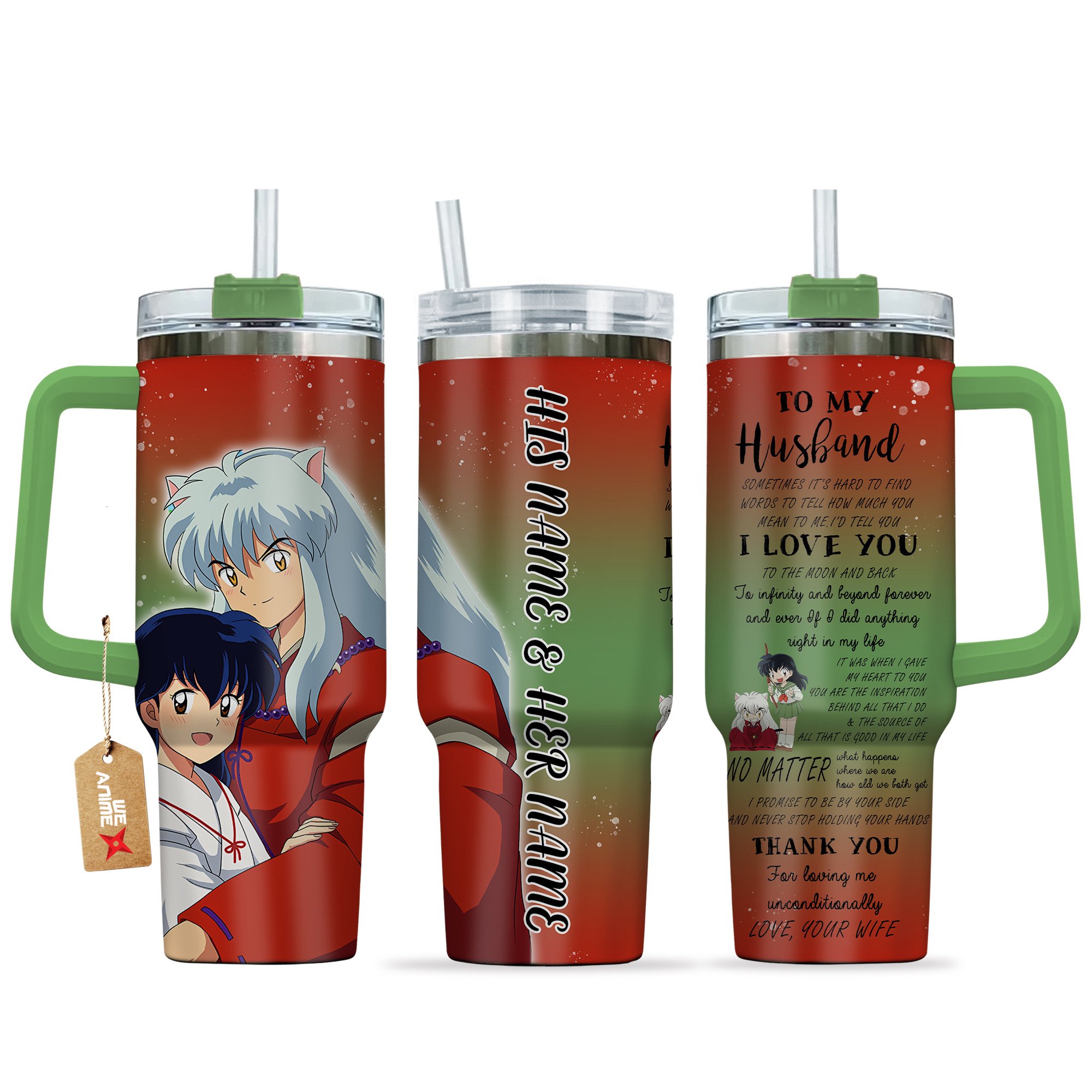 Kagome And Inuyasha Anime Valentine Custom Stanley Cup 40 oz 30 oz Tumbler With HandleTVC2301169