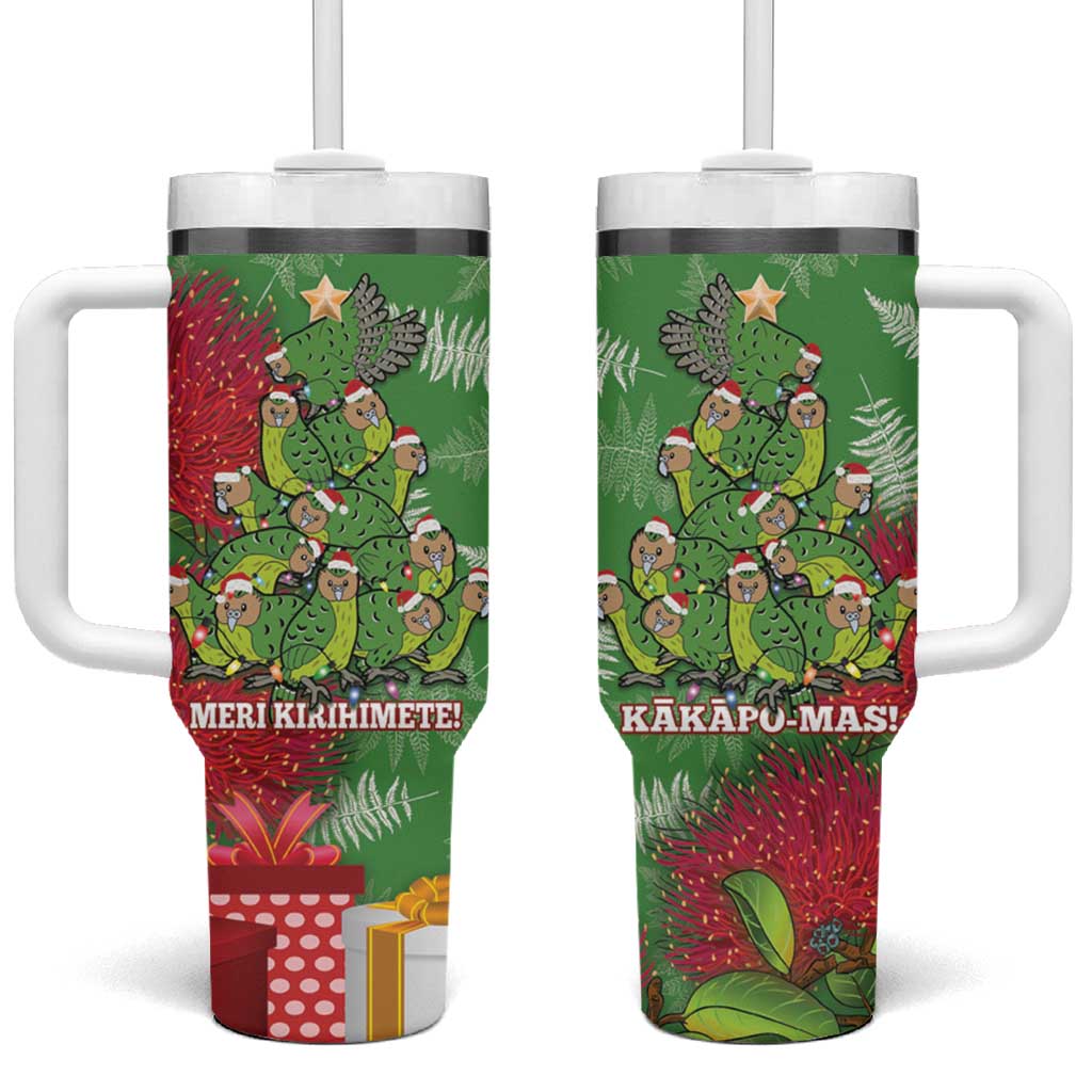 Kakapo New Zealand Christmas Meri Kirihimete Pohutukawa Green Color Custom Stanley Cup 40 oz 30 oz Tumbler With HandleTVC2301373