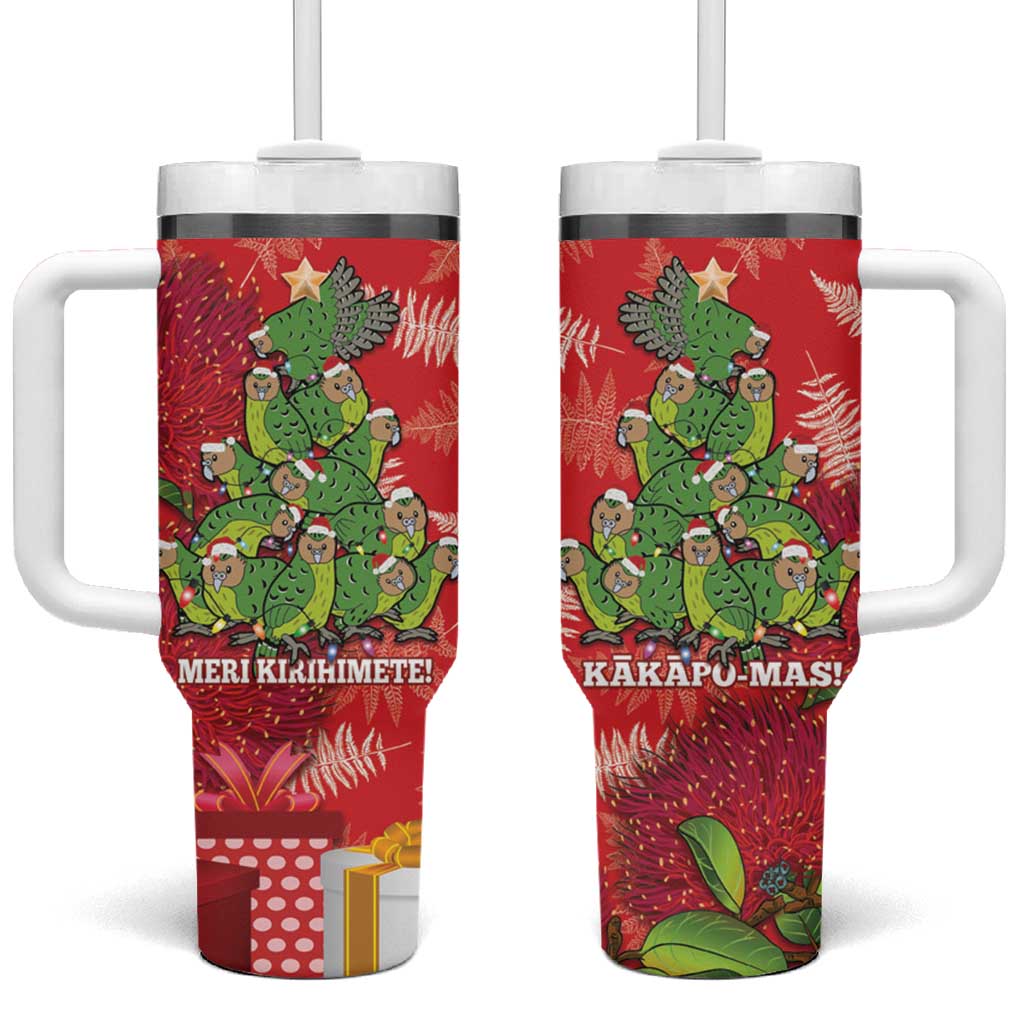 Kakapo New Zealand Christmas Meri Kirihimete Pohutukawa Red Color Custom Stanley Cup 40 oz 30 oz Tumbler With HandleTVC2301373