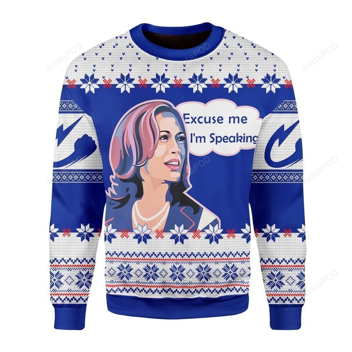 Kamala Harris Excuse Me I'M Speaking Ugly Christmas Sweater Adult 3D Funny Matching for family